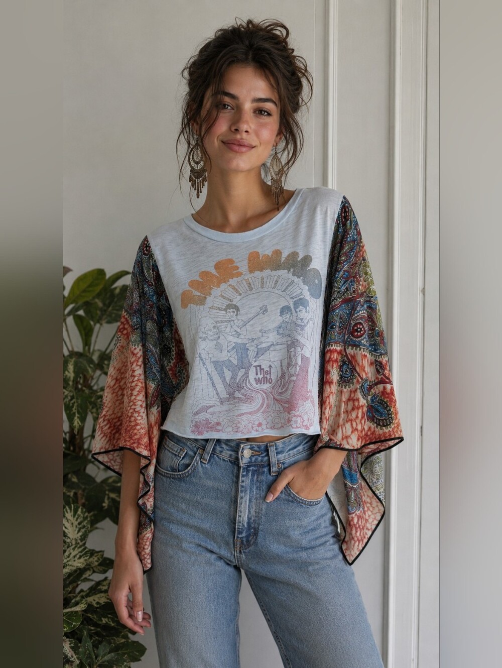 Upcycled The Who Cropped Band Tee, OS